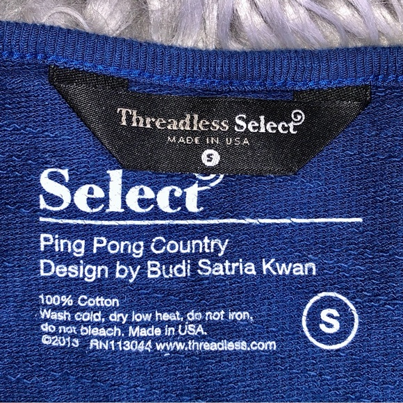 Retired Threadless Select Ping Pong Country Preppy Table Tennis Dolman, Size S - Picture 4 of 5